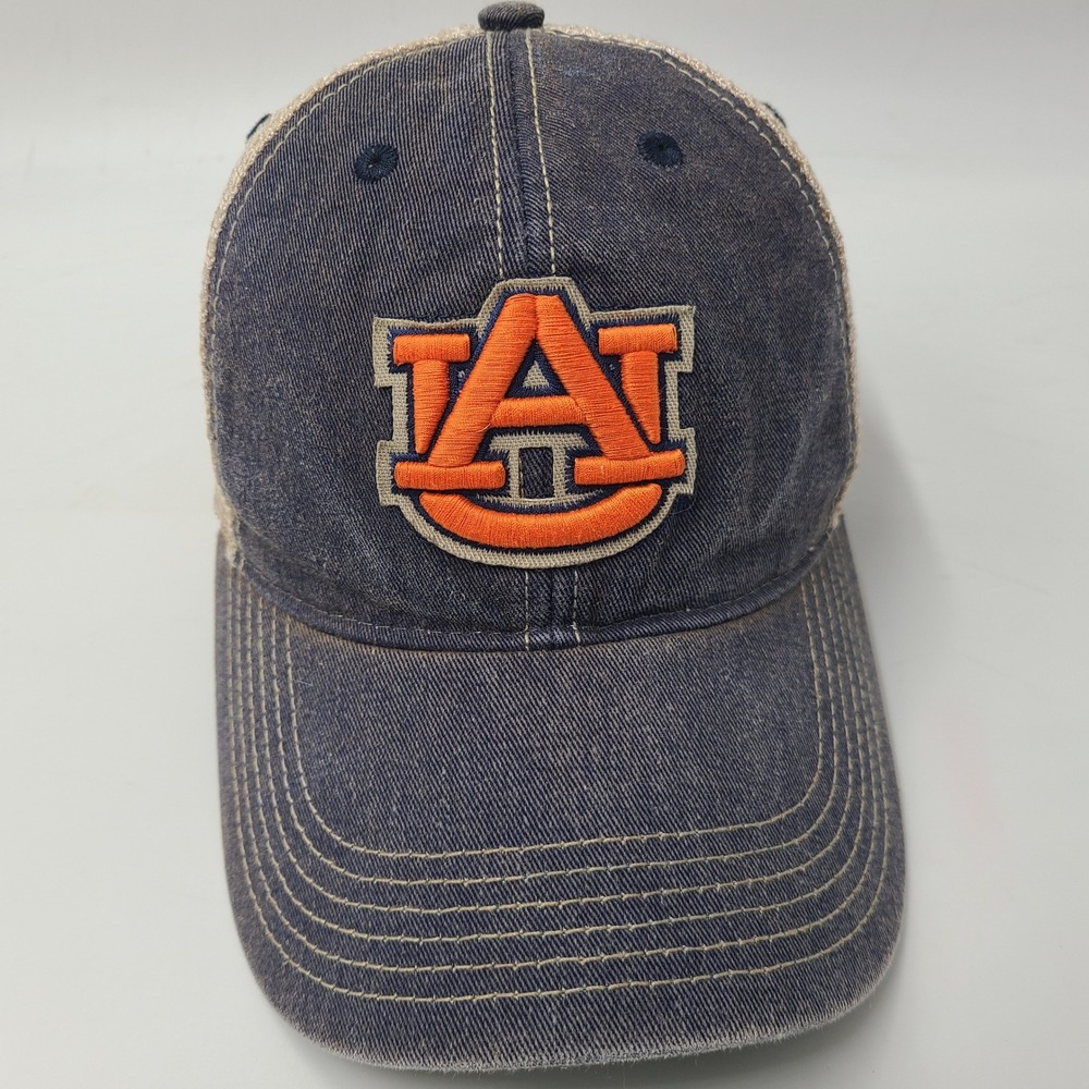 Auburn Tigers Hat Snapback (Fits Small) Trucker Mesh Legacy Blue Beige NCAA Men
